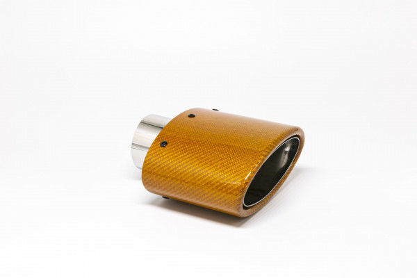 Endrohr 82x152mm oval Carbon abgeschrägt orange glänzend (Aufpreis)