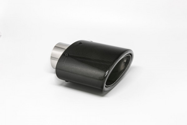 Endrohr 82x152mm oval Carbon abgeschrägt schwarz (Aufpreis)
